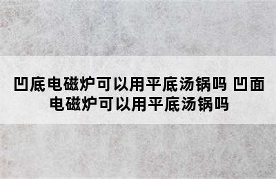 凹底电磁炉可以用平底汤锅吗 凹面电磁炉可以用平底汤锅吗